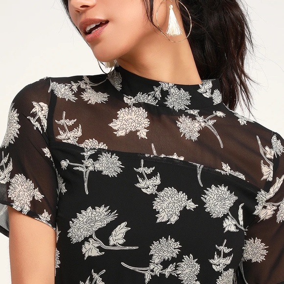 Lulus Floral Dressed Up Black Floral Print Midi Dress - Picture 2 of 9